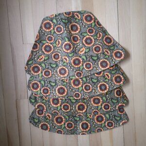 VTG Cranston Print Works Harvest Sunflowers Set of 4 Placemats Fan Shaped